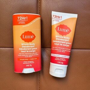 Lume Whole Body Deodorant - Clean Tangerine solid and cream